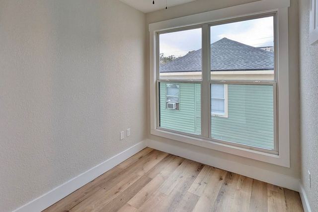 Sleeping area with a wide window